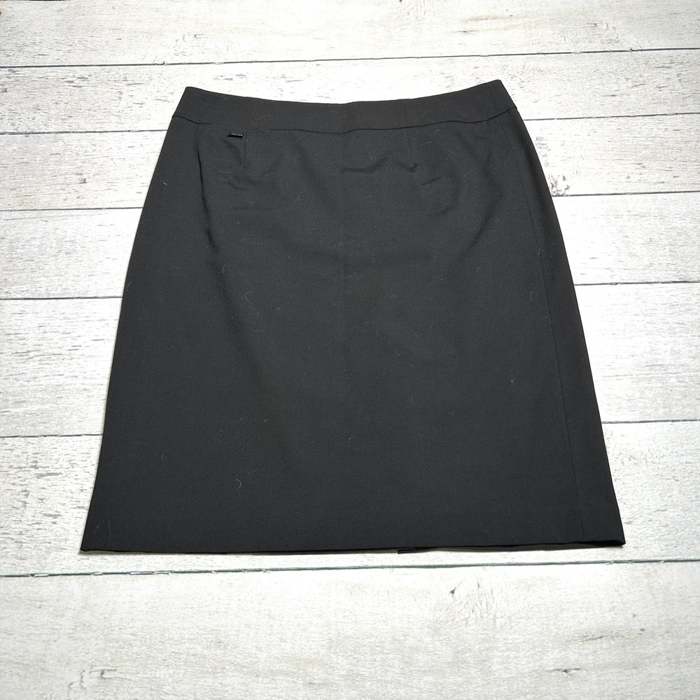 Calvin Klein Womens Black Pencil Skirt Size 10 Lined Knee Length Business Casual